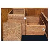 MB - Set of 3 Woven Storage Baskets with Lids