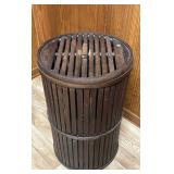 DR - Wooden Slat Laundry Hamper 26 Inch Tall