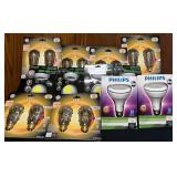 MB - Lot of LED Light Bulbs and Magnetic COB LED Lights by GE, Philips, and LiteAll