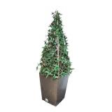 BS - Pair of 34-Inch Artificial Topiary Ivy Plants in Square Planters