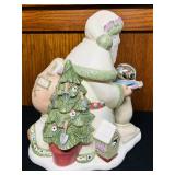 MB - Pfaltzgraff Naturewood Santa Cookie Jar Limited Edition 2000 Holiday Accents