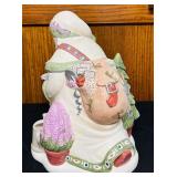 MB - Pfaltzgraff Naturewood Santa Cookie Jar Limited Edition 2000 Holiday Accents