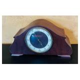 LR - Vintage Wooden Mantel Clock with Key and Chime Movement