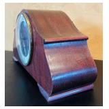 LR - Vintage Wooden Mantel Clock with Key and Chime Movement