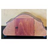 LR - Vintage Wooden Mantel Clock with Key and Chime Movement