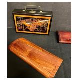 MB - Set of 4 Asian-Inspired Wooden Jewelry and Trinket Boxes with Inlay and Velvet Lining