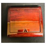 MB - Set of 4 Asian-Inspired Wooden Jewelry and Trinket Boxes with Inlay and Velvet Lining