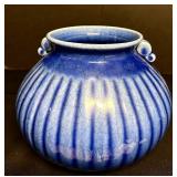 MB - Vintage Style Blue Crackle Glaze Ceramic Vase with Handles