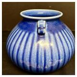 MB - Vintage Style Blue Crackle Glaze Ceramic Vase with Handles