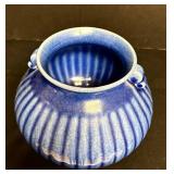 MB - Vintage Style Blue Crackle Glaze Ceramic Vase with Handles