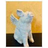 MB - 11-Inch Ceramic Pig with Wings Figurine