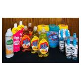 MB - Household Cleaning Supply Lot with Brillo, Clorox, Pink Stuff, Lint Rollers, and More