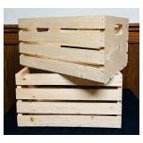 ENT - Set of 2 Wooden Storage Crates with Handles