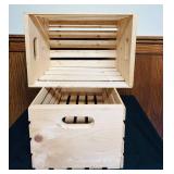 ENT - Set of 2 Wooden Storage Crates with Handles