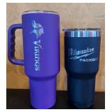 MB - Set of 6 Insulated Travel Tumblers - Milwaukee, Hydro Flask, Vikings, Bass Pro Shops