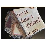 LR - Floral Sister Quote Woven Throw Blanket 50 x 70 Inches