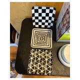 LR - Collection of Over and Back Stoneware Serving Dishes and Decorative Plates