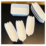 LR - Collection of Over and Back Stoneware Serving Dishes and Decorative Plates