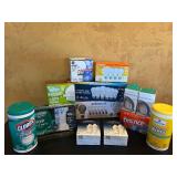 MB - Household Cleaning and Laundry Supply Lot with Light Bulbs and Filters