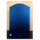 LR - Blue Wall-Mount Locking Mailbox with Crest Design and Keys, 18 Inch Height