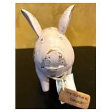 K - Set of 2 Vintage-Style Pig Figurines Decorative Farmhouse Decor