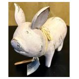 K - Set of 2 Vintage-Style Pig Figurines Decorative Farmhouse Decor