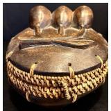 K - Set of 3 Vintage Trinket Boxes - Wood Carved, Painted & Decorative Styles