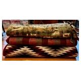 LR - Set of 3 Fleece and Sherpa Throw Blankets Assorted Designs