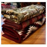 LR - Set of 3 Fleece and Sherpa Throw Blankets Assorted Designs