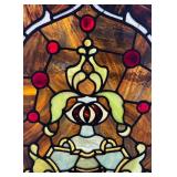 LR - Stunning Stained Glass Panel in Wooden Frame
