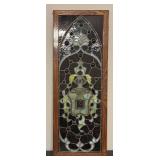 LR - Stunning Stained Glass Panel in Wooden Frame