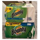 LL  - Lot of 2 New Bounty Paper Towel Packs (12=18 and 12=24 Doubles)