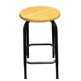 LL  - Wooden Stool with Metal Legs