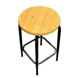 LL  - Wooden Stool with Metal Legs