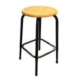 LL  - Wooden Stool with Metal Legs