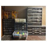 LL  - Lot of Hardware Organizers with Screws, Nails, Fasteners and More