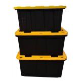 LL  - Set of 3 Heavy-Duty Plastic Storage Bins