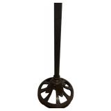 O - Tall Floor Lamp with Decorative Metal Base and Marbled Glass Shade