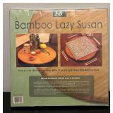 O - 18 Inch Bamboo Lazy Susan with Steel Ball-Bearing Glide