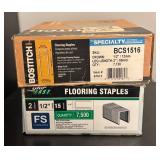 O - Lot of Partial Boxes of Bostitch and Grip Fast Flooring Staples