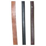 O - Collection of 6 Assorted Leather and Fabric Belts by Marshall Fields, Lucky Brand and More