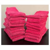 O - Set of 19 Hot Pink Salon Hand Towels