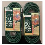 BC - Set of 5 Woods YardMates Landscape Extension Cords - 20 ft and 75 ft