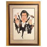LR - Framed GR Cheesebrough Caricature Print of Orchestra