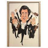 LR - Framed GR Cheesebrough Caricature Print of Orchestra