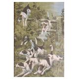 BR - Vintage Framed Print of Hunt Scene with Dogs and Rider