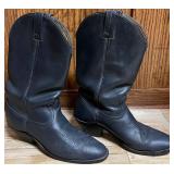 BR - Double H Black Leather Cowboy Boots