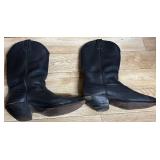 BR - Double H Black Leather Cowboy Boots