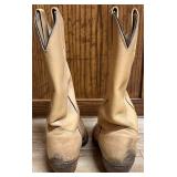BR - Pair of Tan Leather Cowboy Boots with Metal Toe Caps