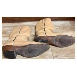 BR - Pair of Tan Leather Cowboy Boots with Metal Toe Caps